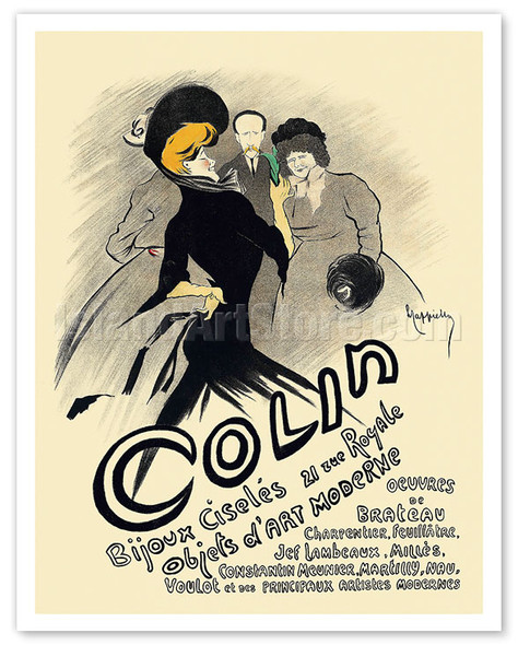 Colin - Vendor of Chiseled Jewelry & Modern Art Objects (Bijoux Ciselés Objets d’Art Moderne) - c. 1903 - Poster by Leonetto Cappiello