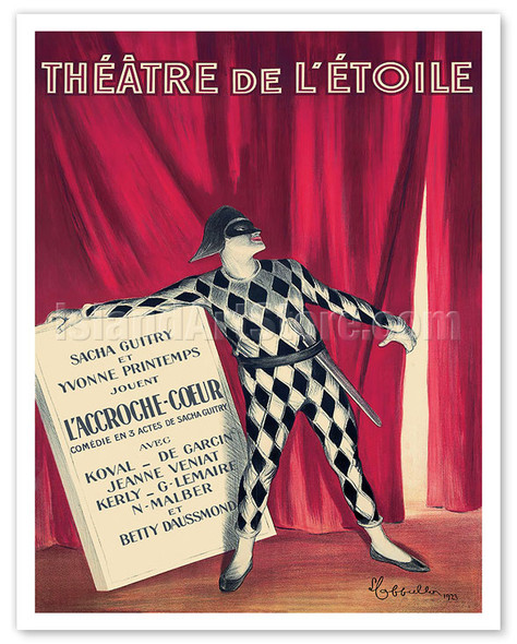 Théâtre De L’Étoile Paris - Premier of Sacha Guitry’s Play L’Accroche-cœur - c. 1923 - Poster by Leonetto Cappiello