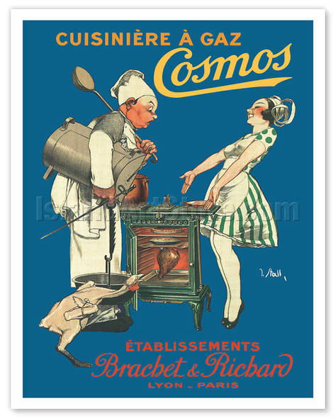 Cosmos Gas Stoves (Cuisinière à gaz Cosmos) - c. 1900 - Poster by J. (Joseph) Stall