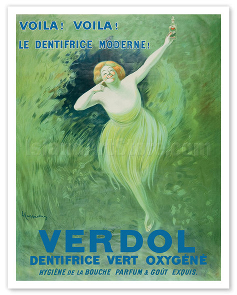Verdol - The Oxygenated Green Toothpaste (Dentifrice Vert Oxygéné) - c. 1911 - Poster by Leonetto Cappiello