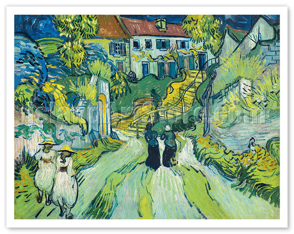 Stairway at Auvers France - c. 1890 - Poster by Vincent van Gogh