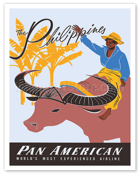 The Philippines - Pan American World Airlines - c. 1950 - Vintage Airline Travel Poster