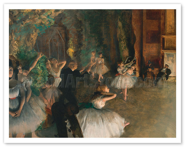 The Rehearsal of the Ballet Onstage - c. 1874 - Poster by Edgar Degas