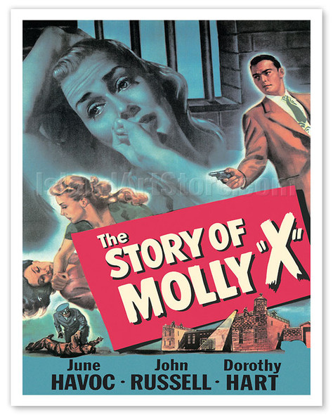 The Story of Molly X - Starring June Havoc, John Russell and Dorothy Hart - c. 1949 - Vintage Film Noir Movie Poster