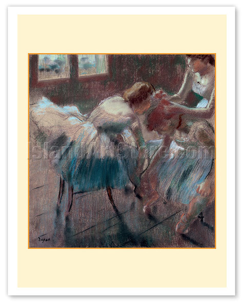 Three Dancers Preparing for Class - c. 1878 - Poster by Edgar Degas