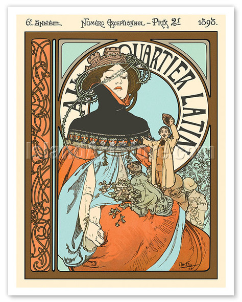 Au Quartier Latin - c. 1898 - Poster by Alphonse Mucha