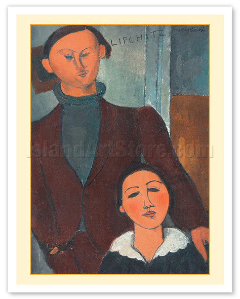 Portrait of Jacques and Berthe Lipchitz - c. 1916 - Poster by Amedeo Modigliani