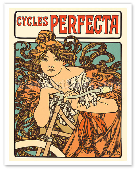Cycles Perfecta Bicycles - c. 1902 - Poster by Alphonse Mucha