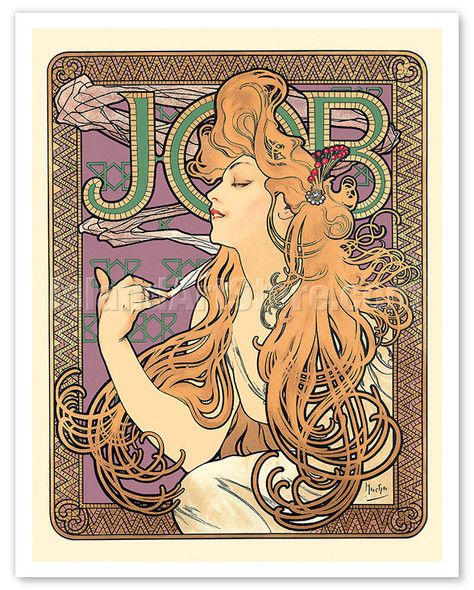 Job Cigarette Rolling Papers - c. 1900 - Poster by Alphonse Mucha