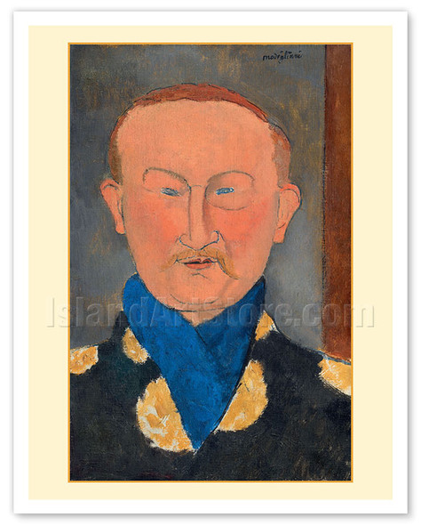 Portrait of Léon Bakst - Russian Artist, Ballet & Theater Designer - c. 1917 - Poster by Amedeo Modigliani