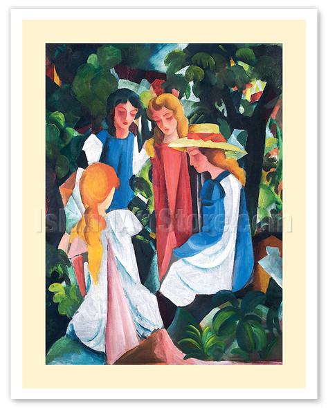 Four Girls - c. 1912 - Poster by August Macke