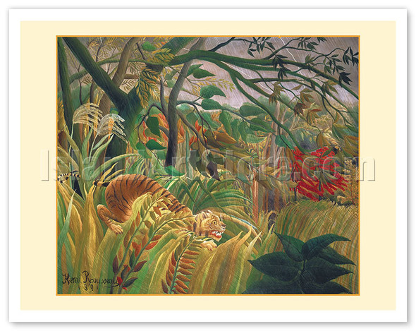 Tiger in a Tropical Storm (Surprised) - c. 1891 - Poster by Henri Rousseau