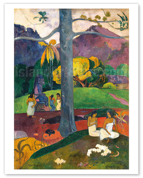 Mata Mua In Olden Times (Dans des Temps Anciens) - c. 1892 - Poster by Paul Gauguin