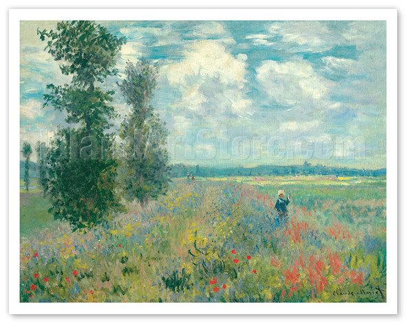Poppy Fields near Argenteuil France - c. 1875 - Poster by Claude Monet