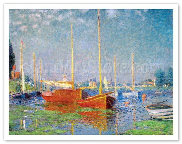 Red Boats at Argenteuil France - c. 1875 - Poster by Claude Monet