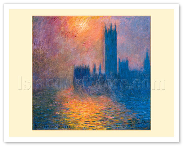 The Houses of Parliament in London at Sunset - c. 1904 - Poster by Claude Monet
