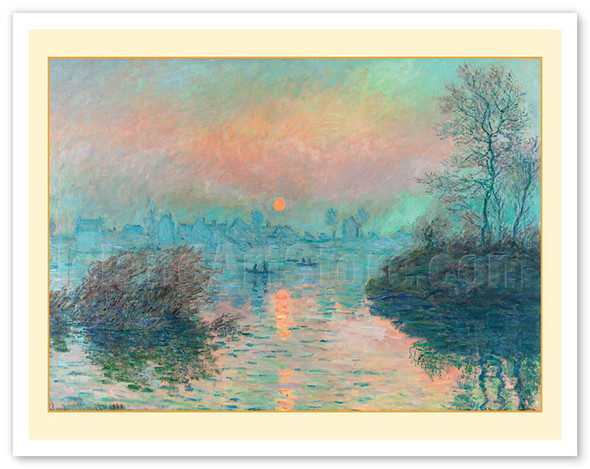 Sun Setting on the Seine at Lavacourt France - Winter Effect - c. 1880 - Poster by Claude Monet