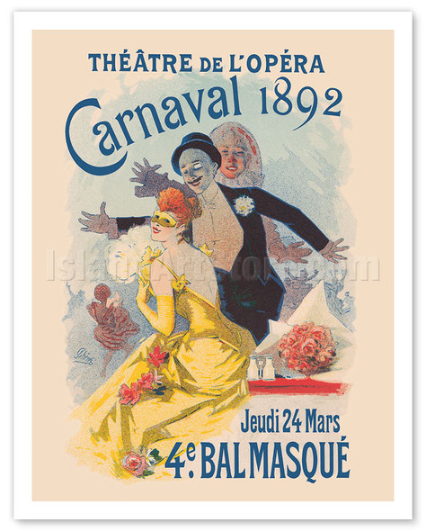 Paris Opera (Théâtre de L’Opéra) - Carnival Masquerade 1892 - Poster by Jules Chéret