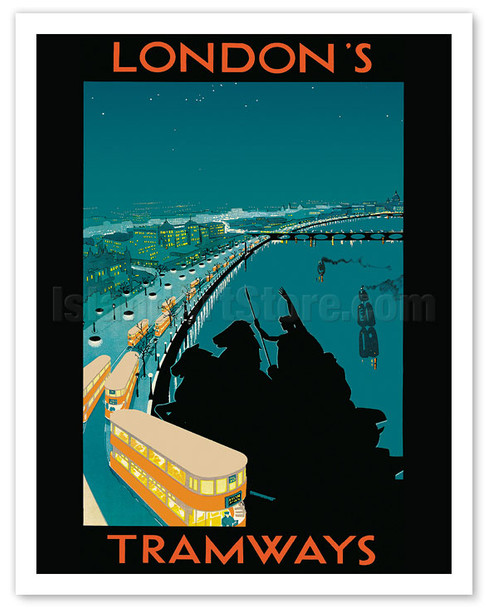 London's Tramways - Boadicea and Her Daughters Statue - c. 1929