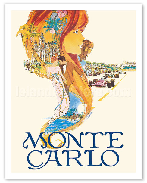 Monte Carlo - Monaco Grand Prix Formula One - Grand Casino - c. 1969 - Poster by Steve Carpenter