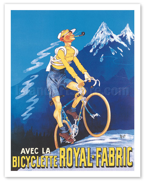 Alpine Cycling with the Royal-Fabric Bicycle (Avec la Royal-Fabric Bicyclette) - c. 1910 - Poster by Mich