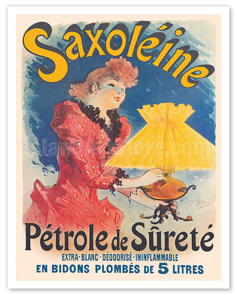 Saxoléine Lamp Oil - Yellow Lampshade - France - c. 1891 - Poster by Jules Chéret