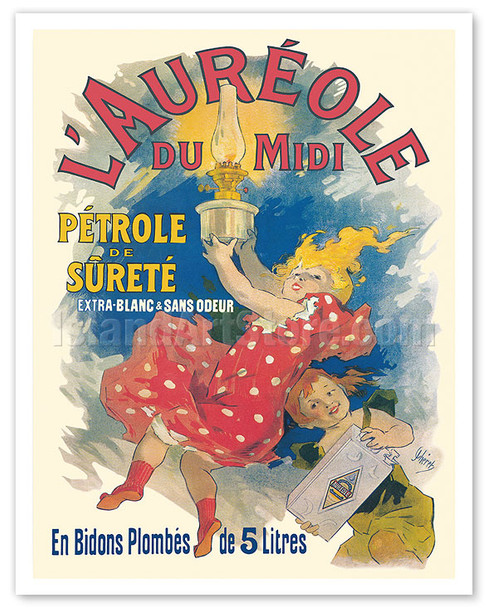 L'Auréole du Midi Lamp Oil - France - c. 1893 - Poster by Jules Chéret