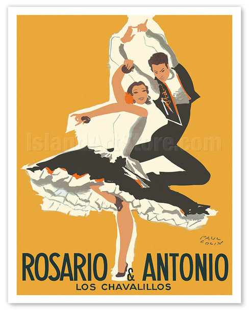 Rosario & Antonio - The Kids (Los Chavalillos) - Flamenco Dancers - c. 1949 - Poster by Paul Colin
