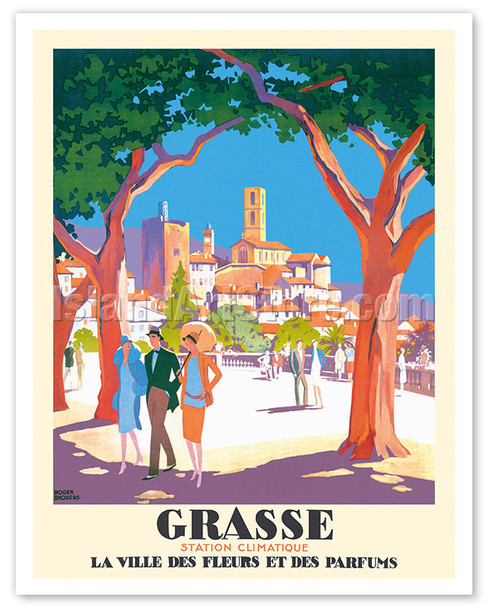 Grasse France - The City of Flowers and Perfumes - PLM French Railways - c. 1930 - Poster by Roger Broders