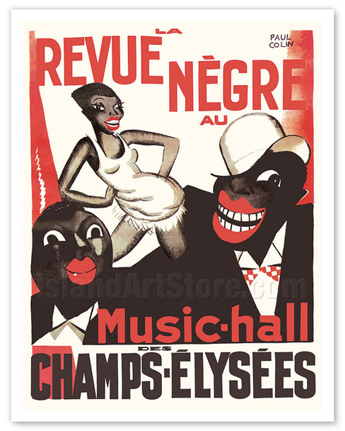Josephine Baker - La Revue Nègre - At the Music Hall Champs-Élysées Paris France - c. 1925 - Poster by Paul Colin