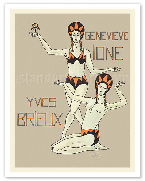 Genevieve Ione and Yves Brieux - Acrobatic Dancing - c. 1925 - Poster by Genevieve Ione