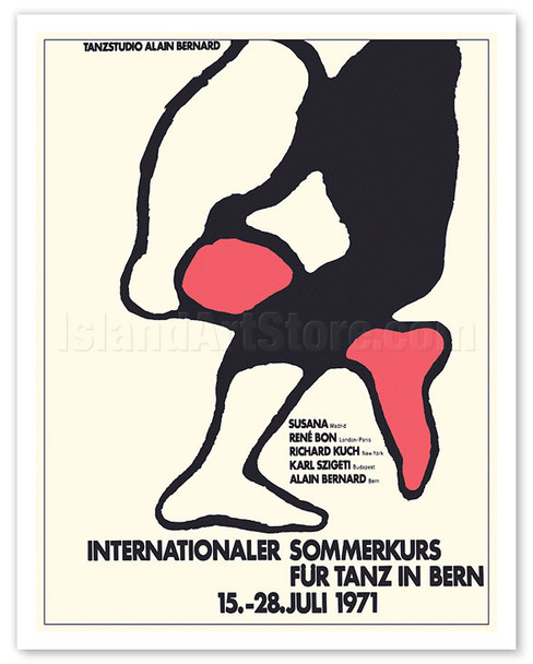 International Summer Course for Dance (Internationaler Sommerkurs Für Tanz) - c. 1971 - Poster by Heinz Jost
