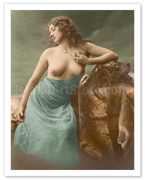 Classic Vintage French Nude Photograph - Hand-Colored Tinted Art - 5 - Vintage Photography