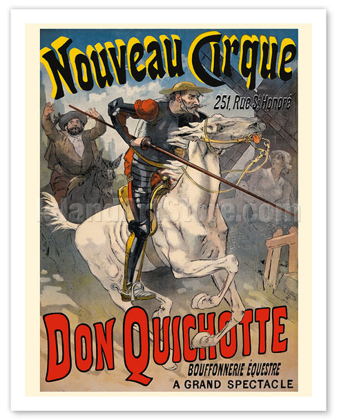 Don Quixote (Don Quichotte) - New Circus (Nouveau Cirque) - Great Horse Show - Poster by Lucien Lefèvre