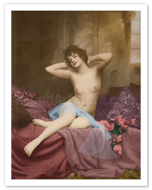 Classic Vintage French Nude - Hand-Colored Tinted Art - 3 - Poster by NPG - Neue Photographische Gesellschaft Studio