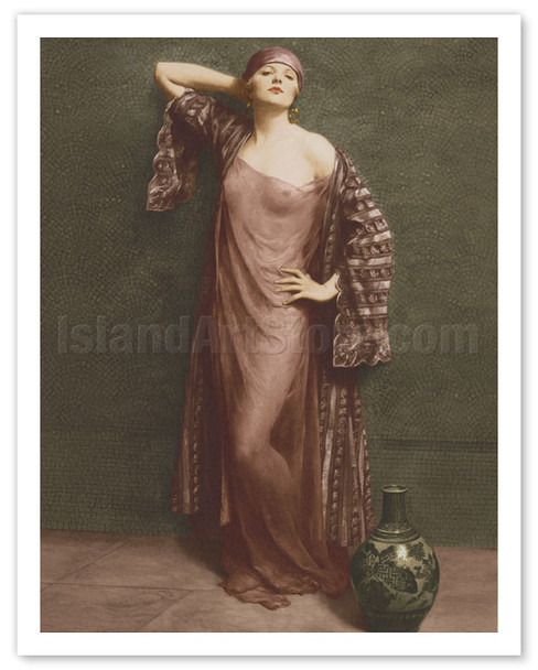 Yasmin, Portrait - Classic Vintage French Nude - Hand-Colored Tinted Art - c.1905 - Poster by Albert Henry Collings