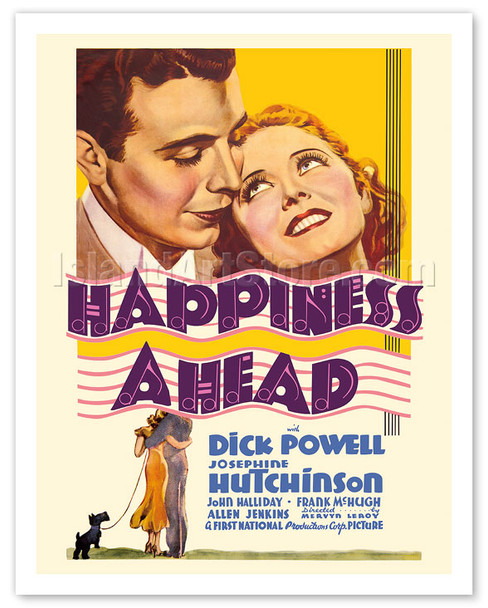 Happiness Ahead - Starring Dick Powell & Josephine Hutchinson - c. 1934 - Vintage Movie Poster