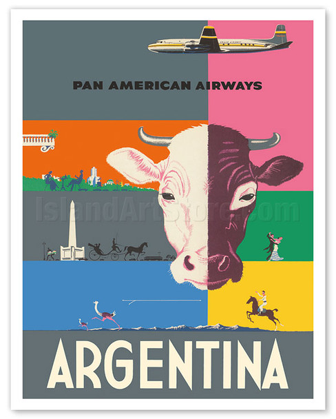 Argentina - Cow Head - c. 1955 - Poster by Larry Segall