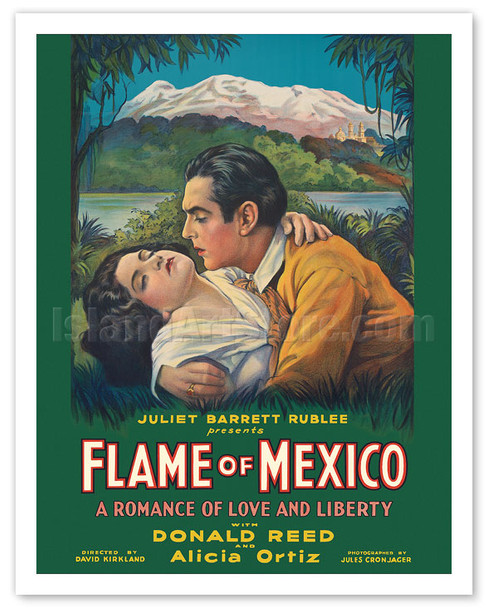 Flame of Mexico - Starring Donald Reed, Alicia Ortiz - David Kirkland - Juliet Barrett Rublee - c. 1932 - Vintage Movie Poster