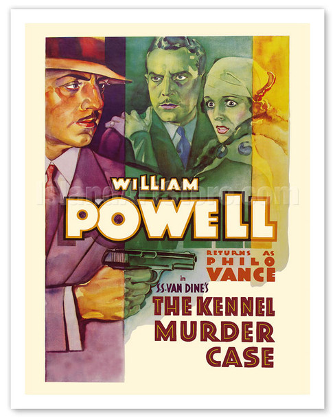 The Kennel Murder Case - Starring William Powell & Mary Astor - Directed by Michael Curtiz - c. 1933 - Vintage Movie Poster