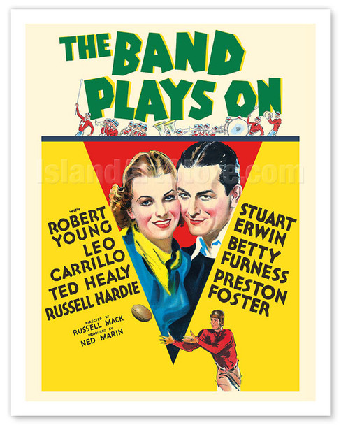 The Band Plays On - Starring Robert Young, Betty Furness - c. 1934 - Vintage Movie Poster