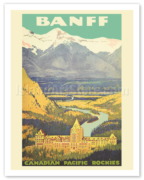 Banff, Canada - Rockies - Canadian Pacific Railway - c. 1925 - Vintage Travel Poster
