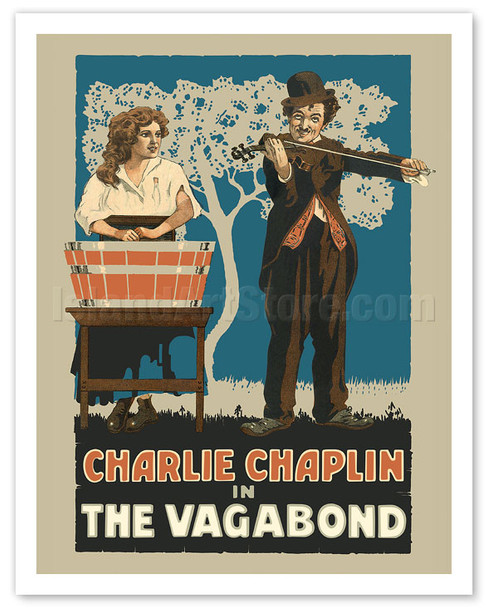 Charlie Chaplin in the Vagabond - Mutual Chaplin Specials - c. 1916 - Vintage Movie Poster