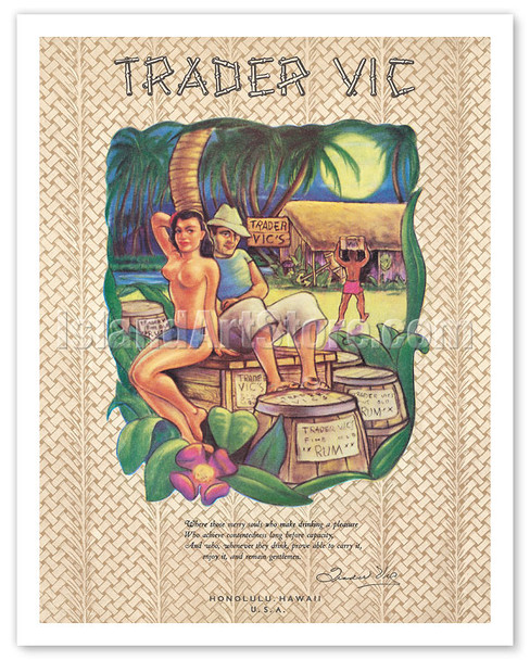 Trader Vic’s Restaurant Menu - Honolulu, Hawaii - c. 1949 - Vintage Menu Cover