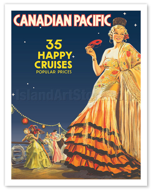 35 Happy Cruises - Canadian Pacific - c. 1935 - Poster by Fred W. Purvis