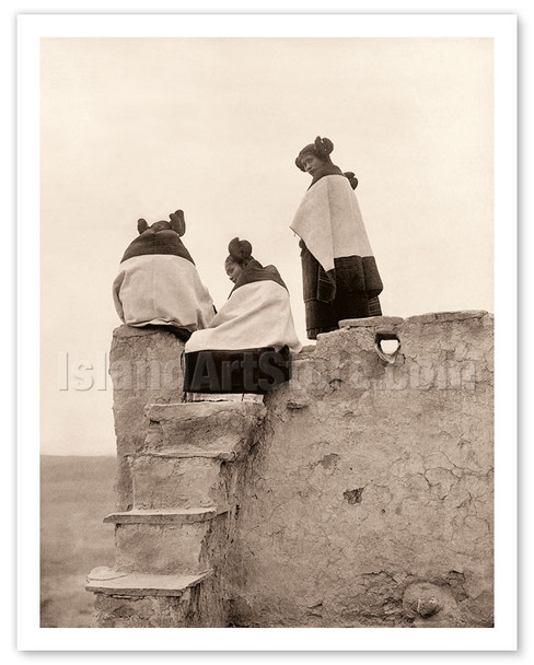 Three Hopi Women, New Mexico - The North American Indians - c. 1906 - Poster by Edward S. Curtis