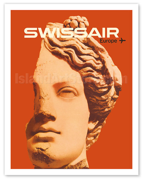 Europe - Swissair - Ancient Greek Bust - c. 1964
