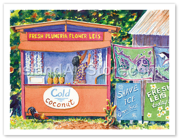 Hawaiian Lei Stand - Poster by David Gregory