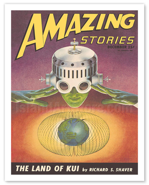 Amazing Stories December 1946 - The Land Of Kui by Richard S. Shaver - Poster by Bob Hilbreth