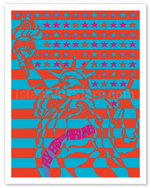 Statue of Liberty, New York - Fly Eastern Airlines - Psychedelic Art - c. 1969 - Vintage Airline Travel Poster